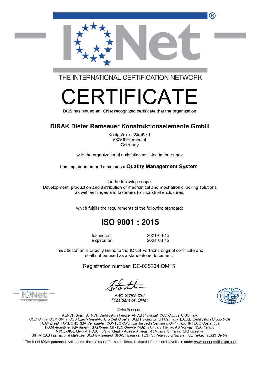 DIRAK ISO 9001 IQNET